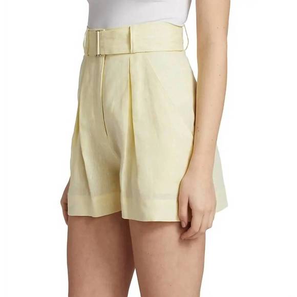NEW MATTHEW BRUCH pleated short in lemonade - Picture 3 of 5